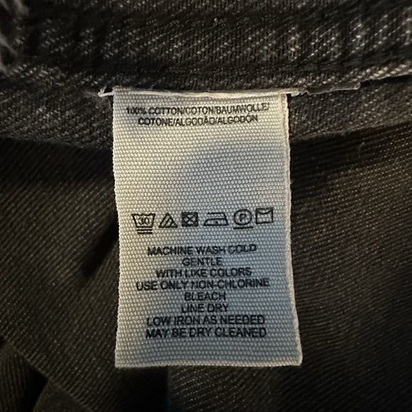 Free People Moonchild distressed Shirt Jacket denim jean Black oversized Sz XS - Picture 8 of 9